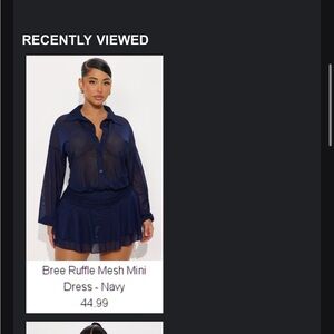 Fashion Nova Navy Bree Ruffle Mesh Dress